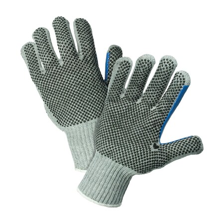 Pip Heavy Weight Seamless Knit Cotton/Polyester Glove with PVC Dotted Grip - Double-Sided, 12PK 712SKBSGT/S